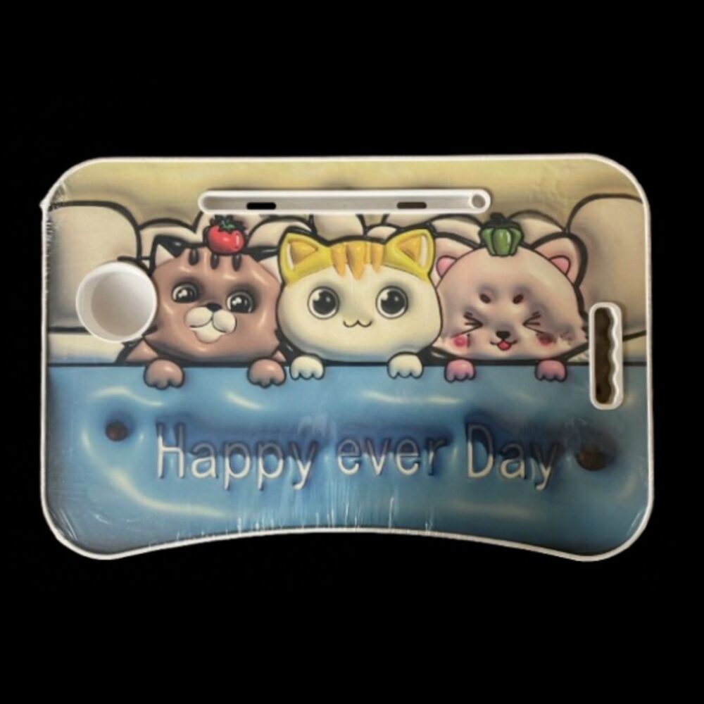 3D Cartoon Folding Table Folding Children's Study Table with Cellphone Slot and Glass - Image 14