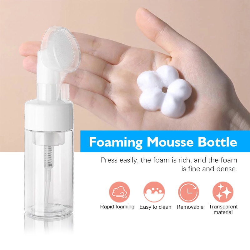 100/200ml Cleansing Mousse Foaming Bottle Silicone Foam Brush Mousse Foamer Bubble Bottle Foam Bottle Pump