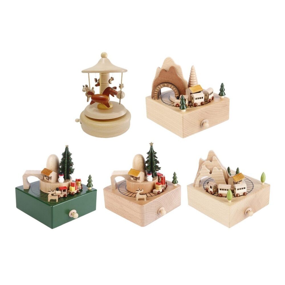 Wind up Musical Boxes Play Melody Desktop Ornament Christmas Collectible Home Decor Holiday - Image 9