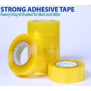Packer Packing Transparent Yellow Tape Heavy Duty Strong Adhesive Sellotape Packing Transparent Cellophane Tape