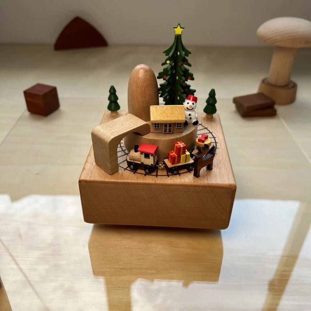 Wind up Musical Boxes Play Melody Desktop Ornament Christmas Collectible Home Decor Holiday - Image 13