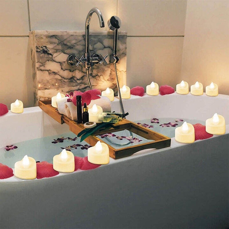 Love Heart Shaped Electronic LED Candle Lamp Flameless Romantic Colorful Decoration Light Lilin Lampu
