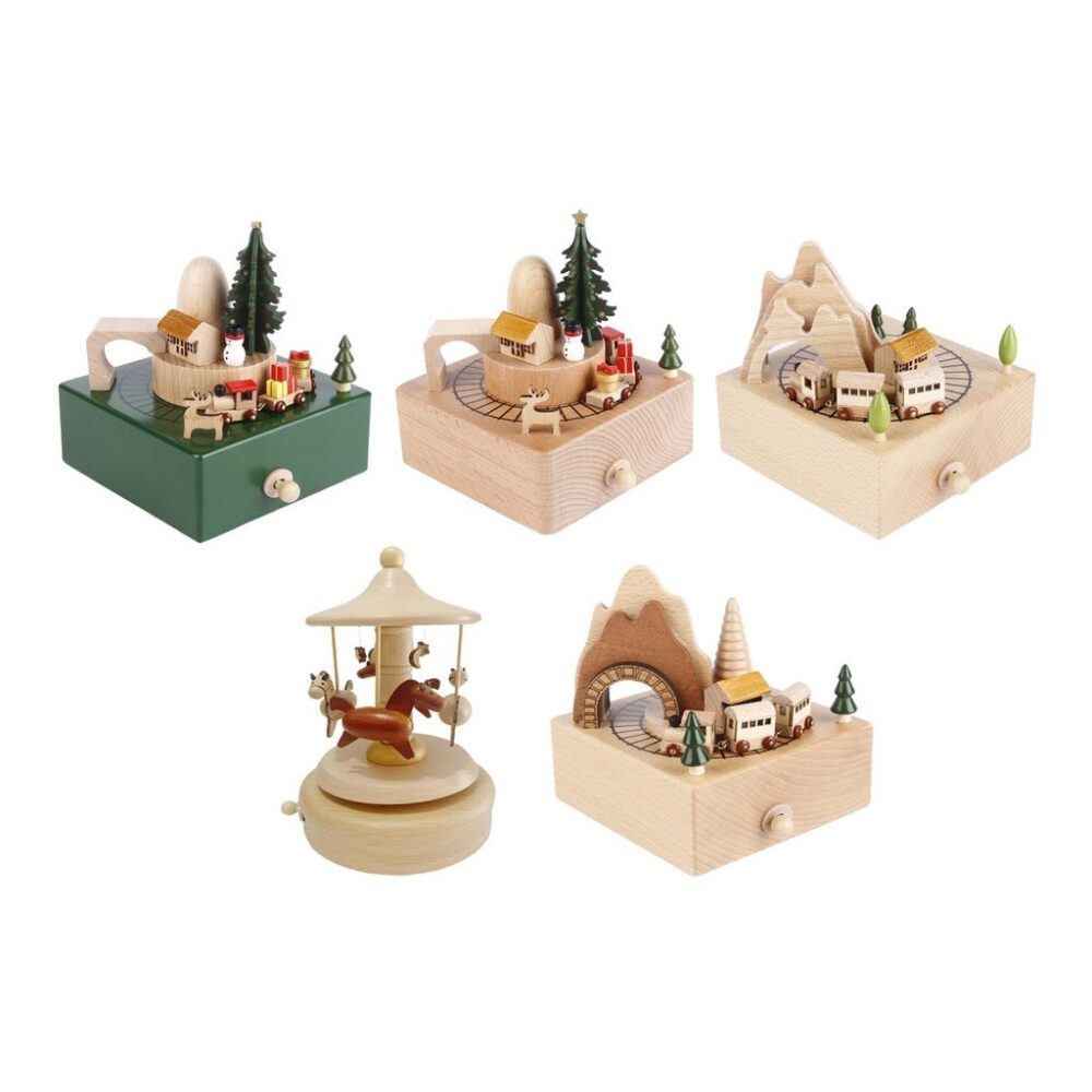 Wind up Musical Boxes Play Melody Desktop Ornament Christmas Collectible Home Decor Holiday - Image 2