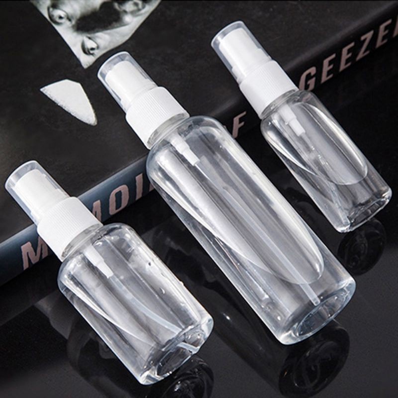 M8002 30ml/50ml/100ml Transparent Empty Spray Bottles Plastic Refillable Container Dispenser