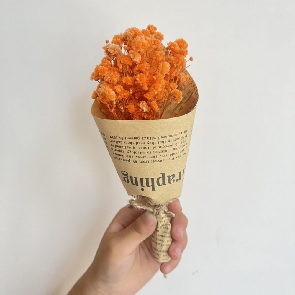 vintage 15cm mini baby flower bouquet, small dried flower bouquet to decorate kraft gift box - Image 6