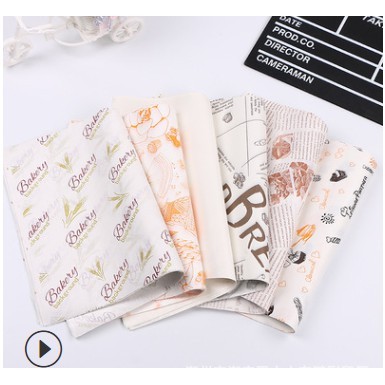 50Pcs/Lot 26X28cmWax Paper Food Grade Grease Paper Food Wrapping For Bread Sandwich Burger Fries Oilpaper Baking