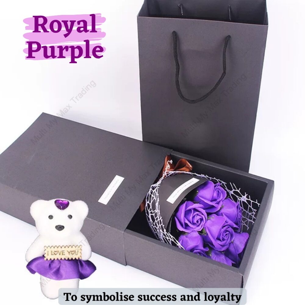 Rose Soap Flower Bouquet Bear Gift for Christmas Birthday Anniversary Graduation Valentines Girl Friend - Image 2