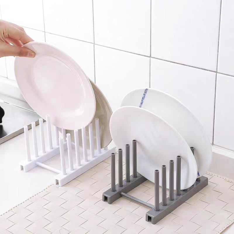 Dish Plate Drying Rack Dish Rack Plastic Drain Rack Removable Dish Holder Storage Portable Kitchen & Dining Home