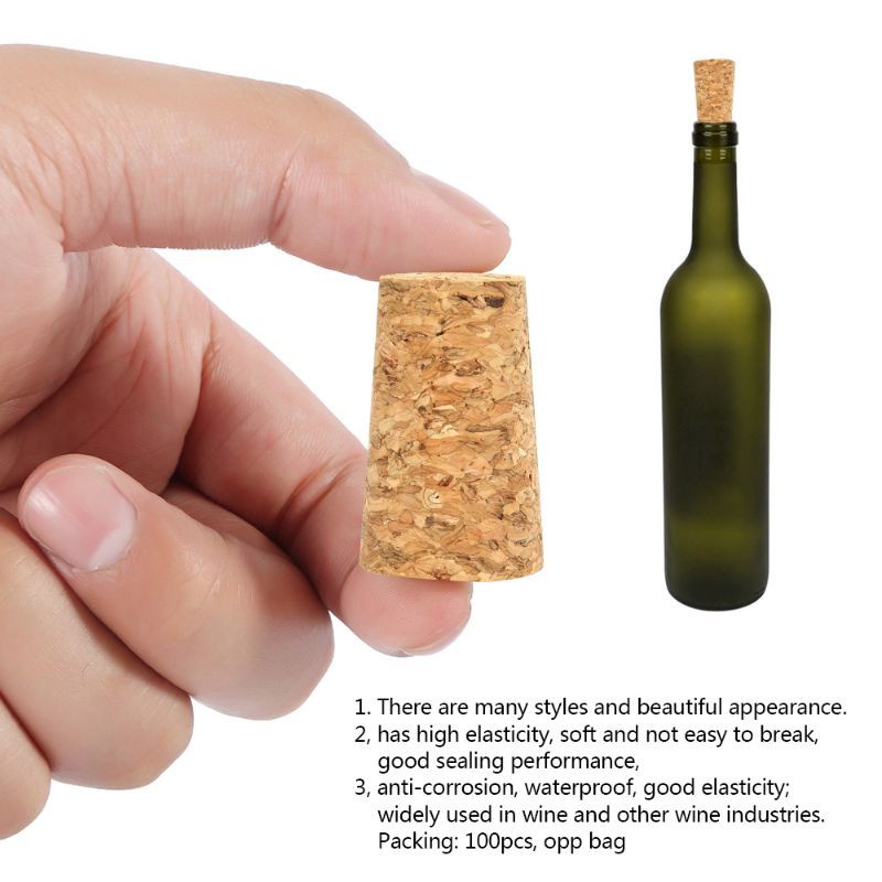 1pcs Natural Wood Cork Wine Stopper /Penyumbat bottle Wood Bottle Stopper Cone Type Wine Bottle Corks