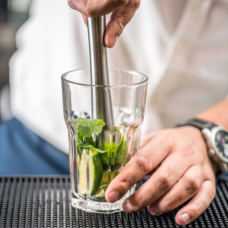 Stainless Steel Wine Mixing Stick Cocktail Muddler Shaker With Crushing Hammer DIY Drink Fruit Muddler