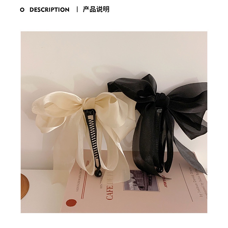 Mesh chiffon, banana clip, vertical clip, ponytail clip, back of the head, twist bow, hairpin, hairpin, temperament, hor