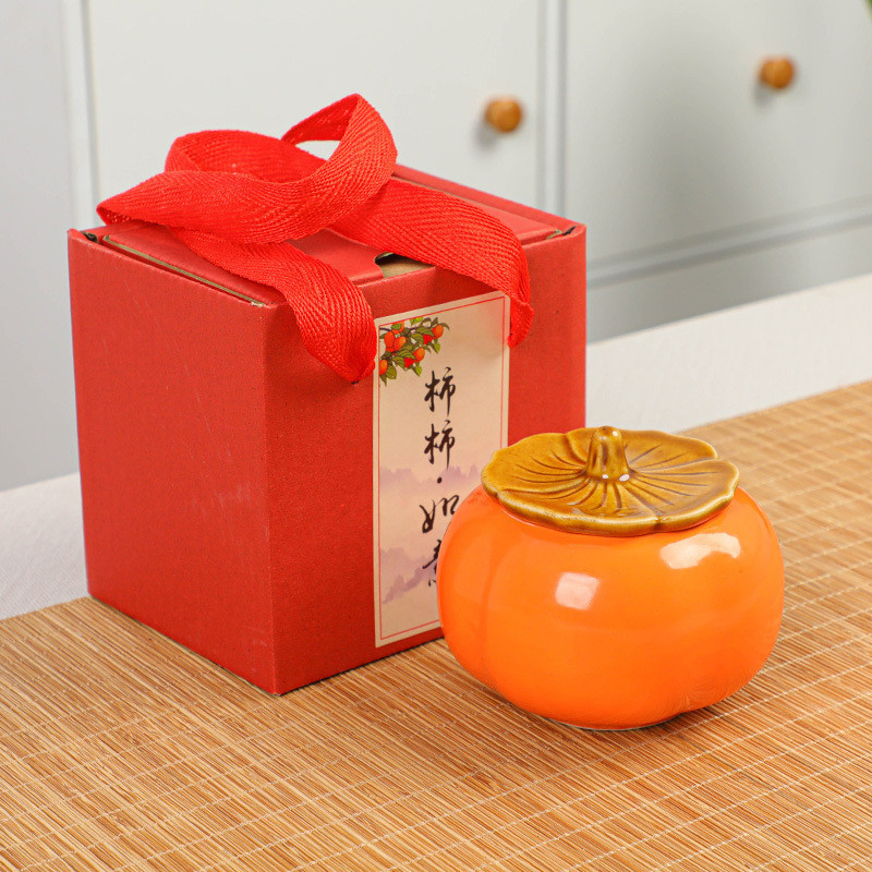 Gifts Wedding Festive Prosperity Home Decorative Persimmon Sweets Tea Pot House Warming