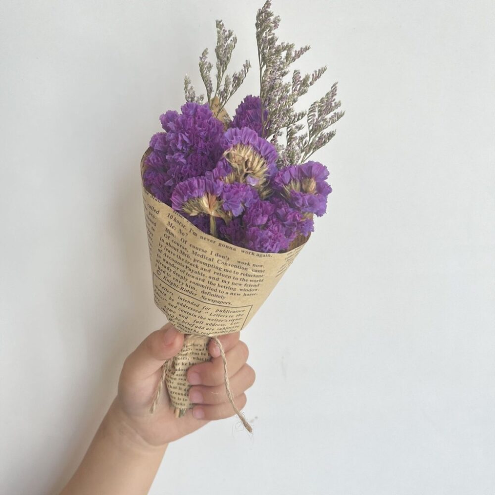 vintage 15cm mini baby flower bouquet, small dried flower bouquet to decorate kraft gift box - Image 12