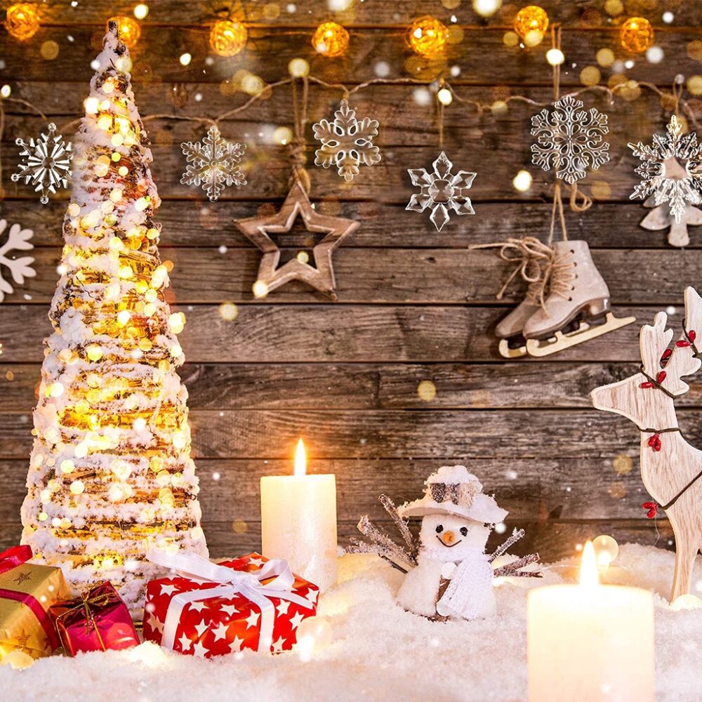 1pc Christmas Transparent Acrylic Crystal Snowflake Christmas Tree Pendant Decorations/New Year Decor - Image 2