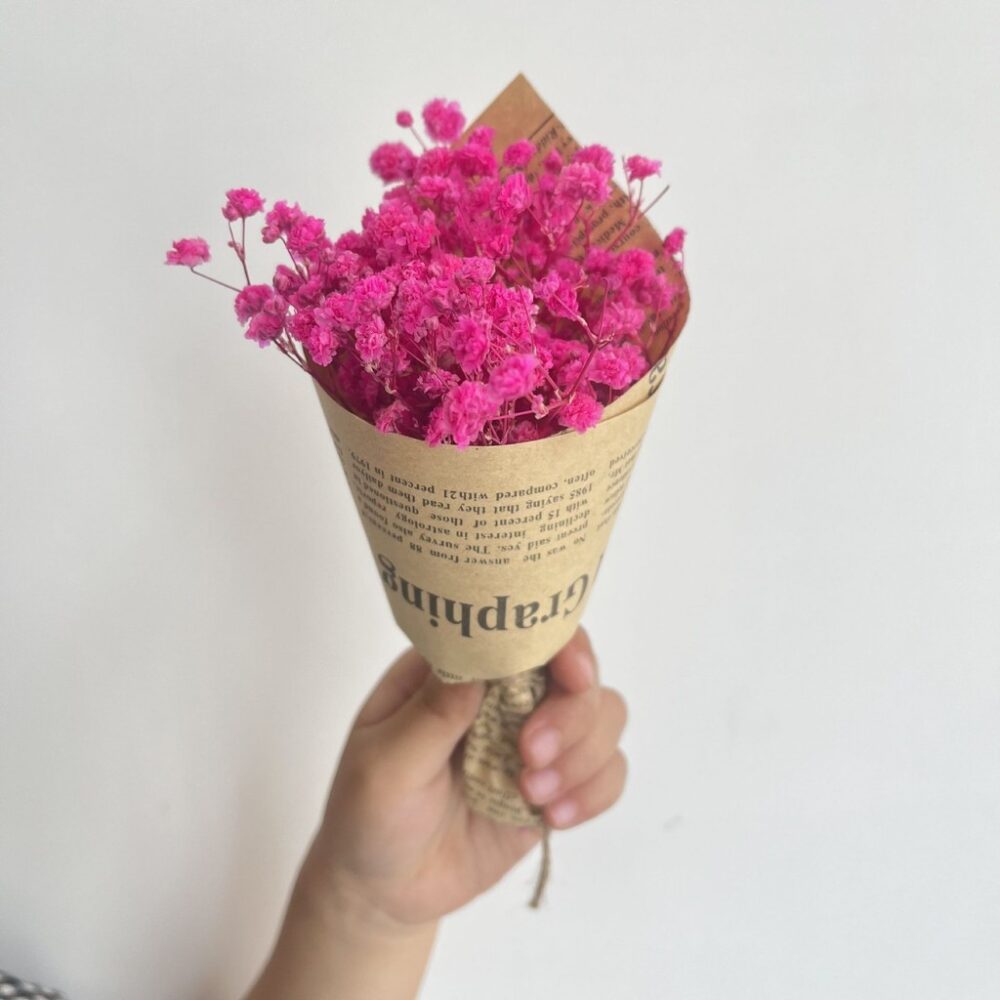 vintage 15cm mini baby flower bouquet, small dried flower bouquet to decorate kraft gift box - Image 9