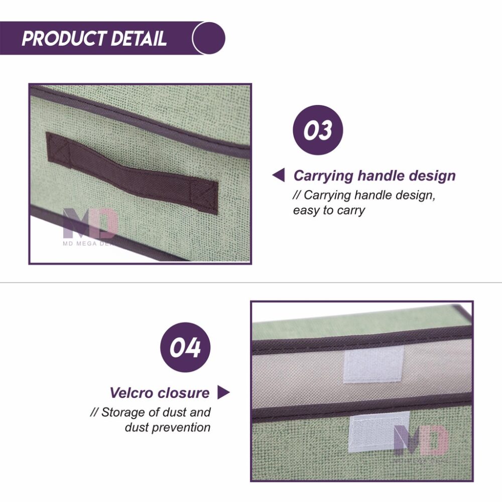 2 In 1 Korean Storage Box Foldable Linen Cloth Storage Box - Image 4