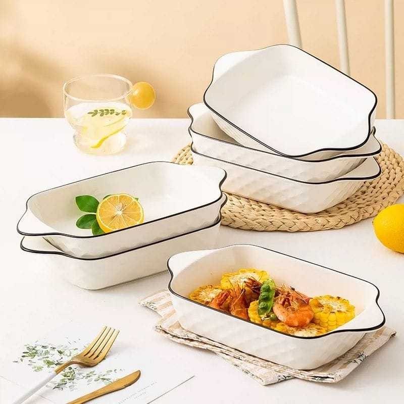 Nordic Ceramic Baking Tray/Baking Bowl/Baking Dish/Baking Pan/Dinner Plate/Set Pinggan Mangkuk Seramik