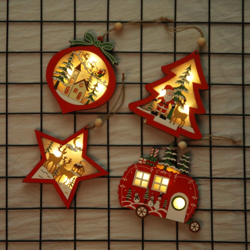 Creative Led Light Christmas Tree Hanging Pendant / Star Car Heart Light / Christmas Xmas Party New Year - Image 2