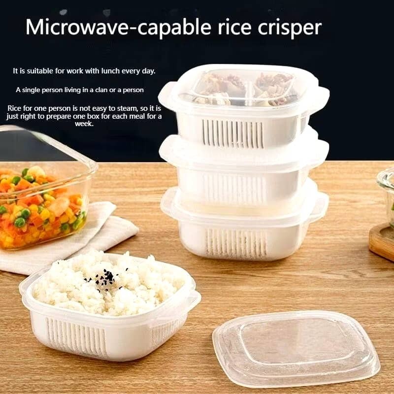 Microwave Rice Heating Packing Box Multifunctional Fridge Preservation Rice Separate Lunch Box