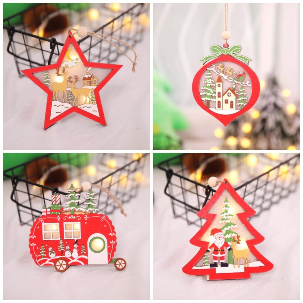 Creative Led Light Christmas Tree Hanging Pendant / Star Car Heart Light / Christmas Xmas Party New Year - Image 7