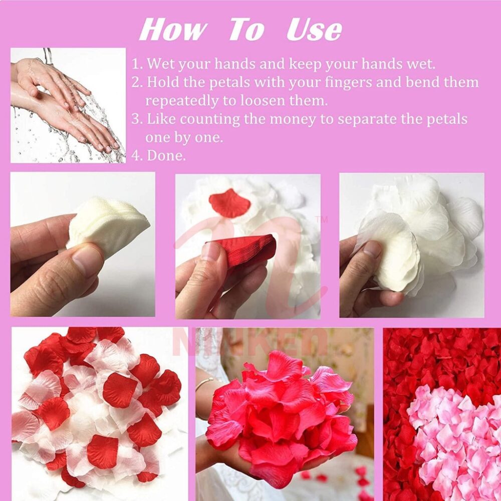 100pcs+- Artificial Petal Flower Multi Color Decor Birthday Besday Wedding Party Hari Jadi Decoration - Image 7