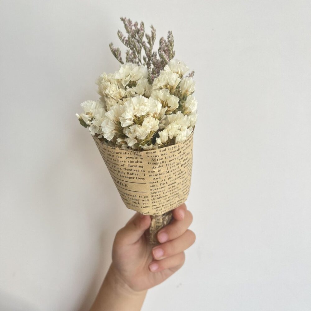 vintage 15cm mini baby flower bouquet, small dried flower bouquet to decorate kraft gift box - Image 8