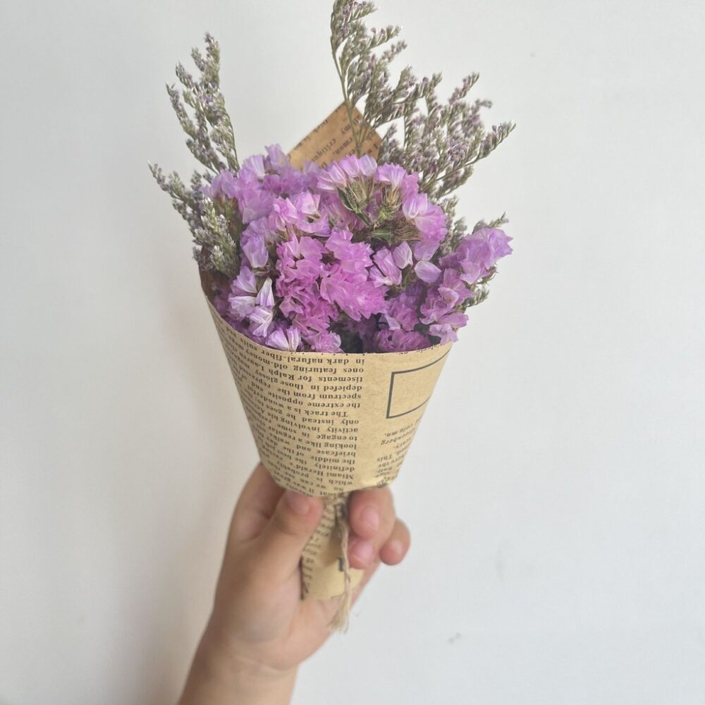 vintage 15cm mini baby flower bouquet, small dried flower bouquet to decorate kraft gift box - Image 3