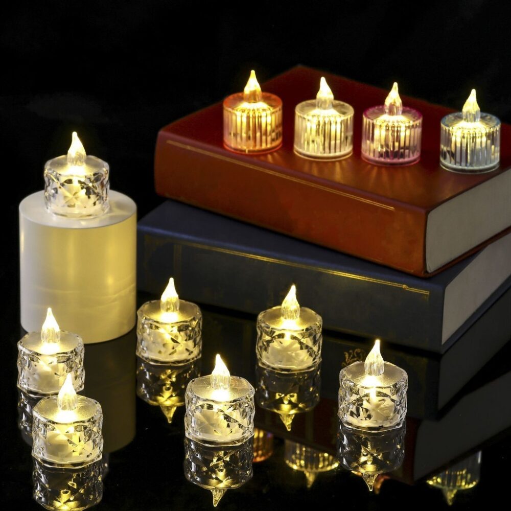 led electronic candle light mini crystal candle holder night light creative birthday proposal atmosphere