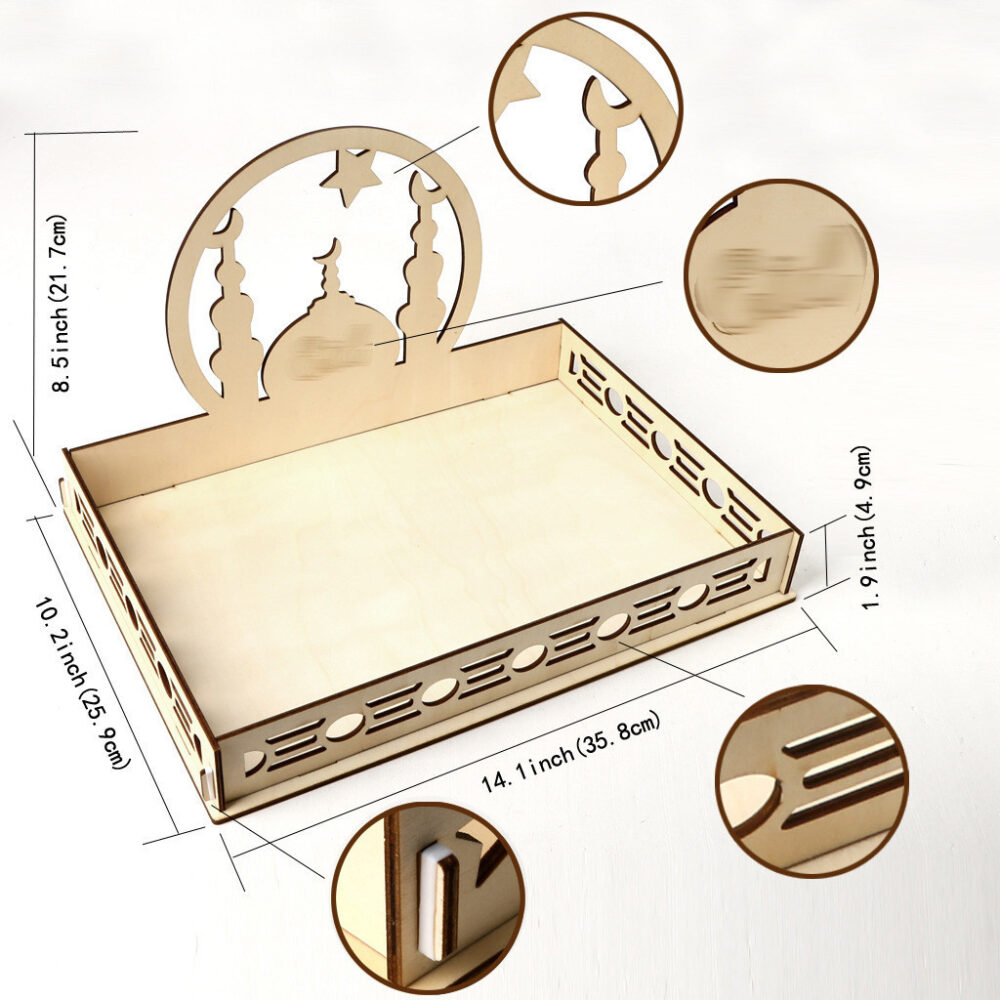 new wooden storage box ornaments Christmas table decorations dessert trays crafts - Image 2