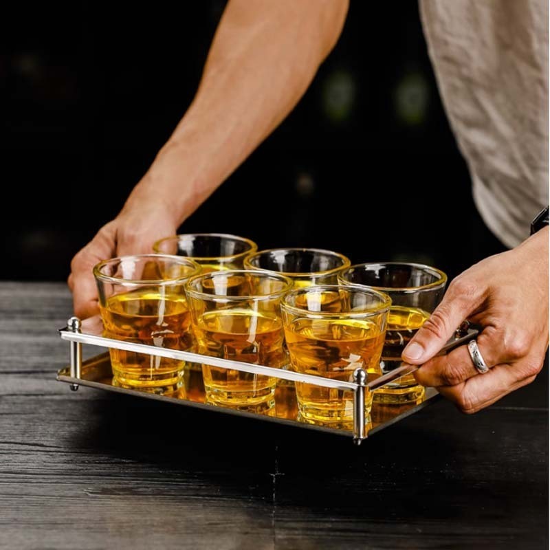 Tempered octagonal cup advertising cup bar KTV ultra-thick fall-resistant heat-resistant glass whiskey wine