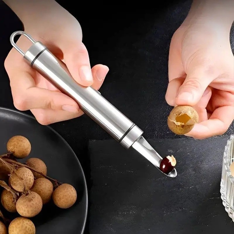 Stainless Steel Fruit Corer - Fruit Corer Pitter - Fruit Seed Remover Cutter - For Longan Lychee Cherry