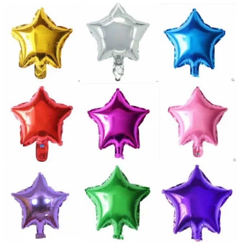 10 Inch Chrome Color star Balloons / Glossy Color star Balloons, letter balloons, latex balloons, birthday balloons
