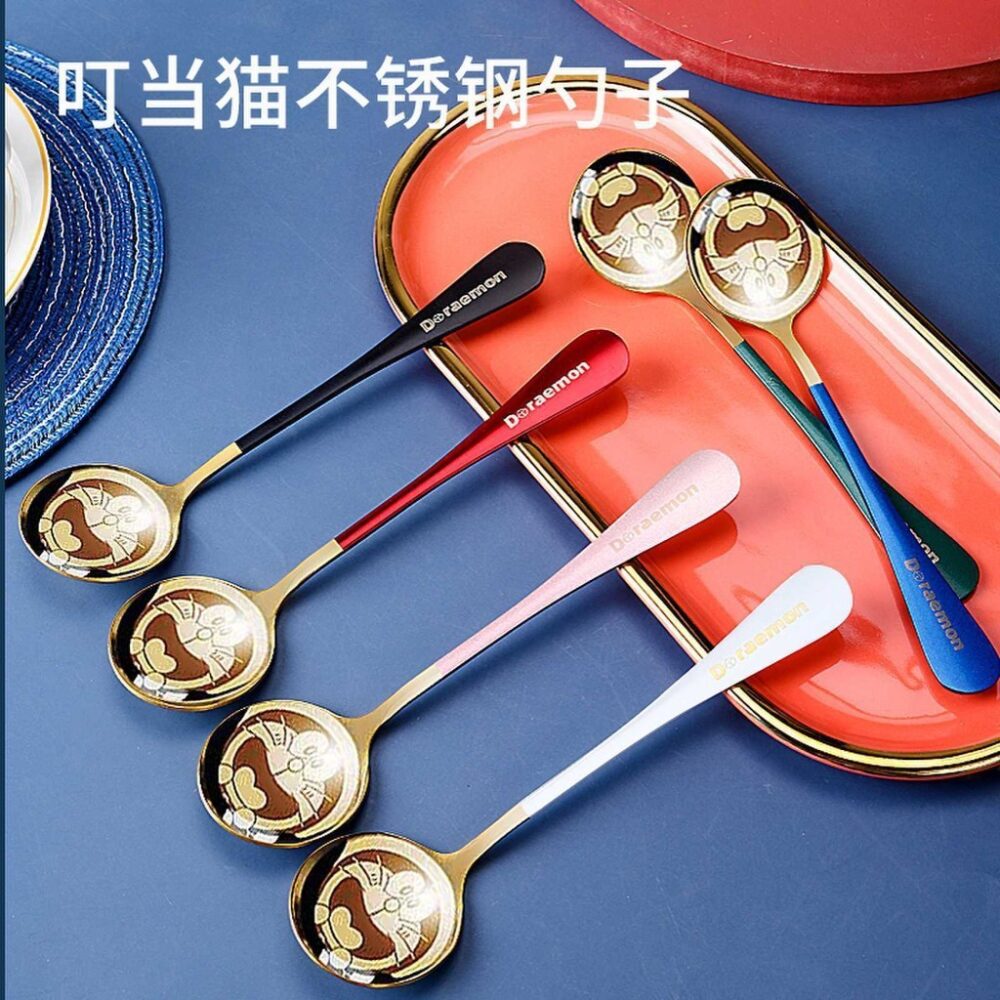 Cute household jingle cat spoon stainless steel spoon thickened soup spoon creative round spoon - Image 3