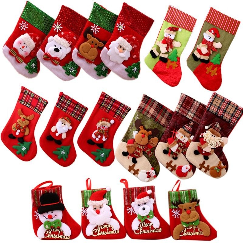 Christmas decorations Santa Claus small socks Christmas tree pendant Christmas stocking gift bag Christmas bag