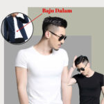 Baju Dalam Lelaki Tshirt Inner Singlet Men Inner Lelaki Pure white black short-sleeved t-shirt men's half-sleeved