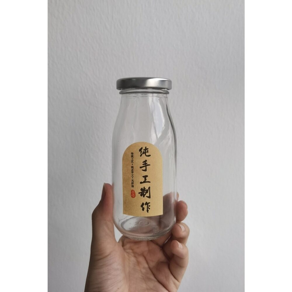 GLASS BOTTLE DRINK TALL 200-500ML WITH METAL LUG CAP GOLD/SILVER/BLACK - Image 6