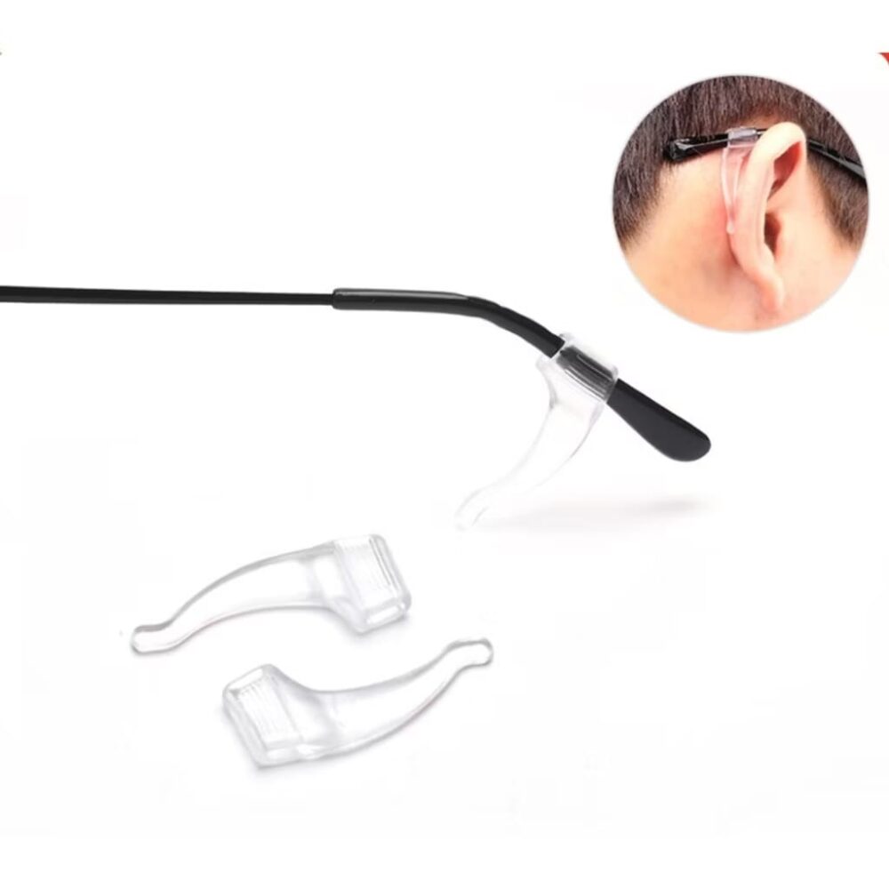 2pcs/set Anti-slip Silicone Glasses Anti-slip Ear Hook Ear Cover Hypoallergenic Case Temple Cover Glasses Accessories