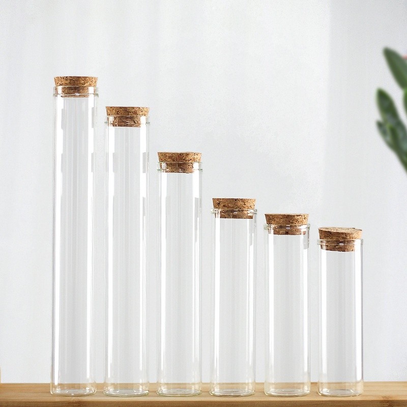 small jar  straight-mouth cork glass bottle test tube  bottle agarwood I