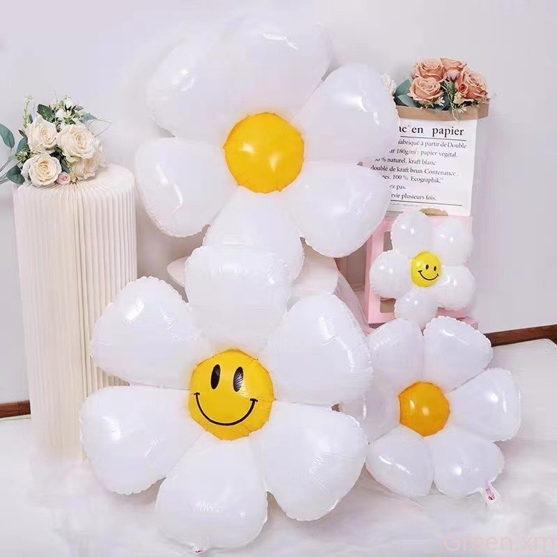 Ready Stock4D Daisy Flower Foil Balloons Decoration for Birthday Wedding Anniversary and Event Party Toy Daisy Balloon