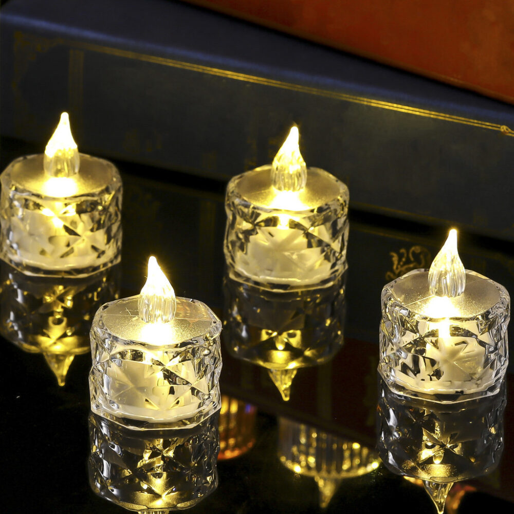 led electronic candle light mini crystal candle holder night light creative birthday proposal atmosphere - Image 2