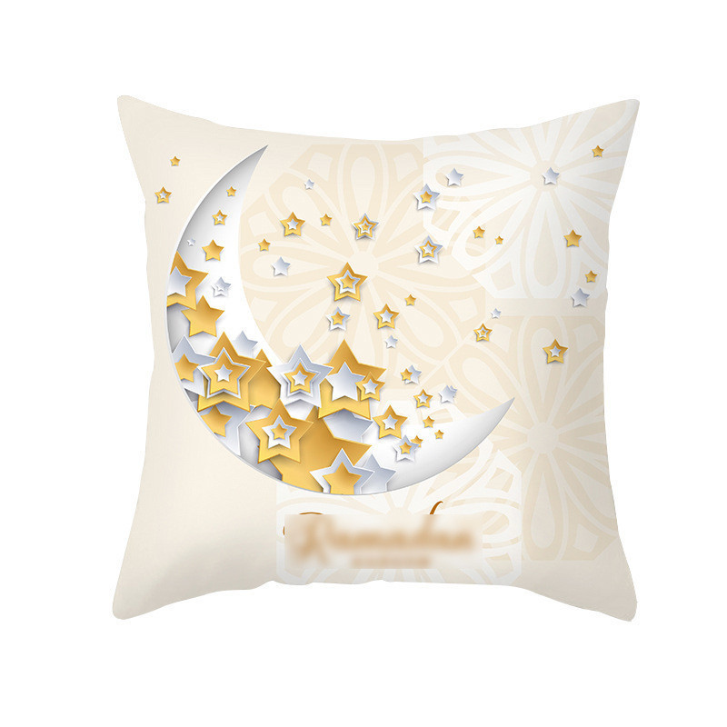Cross-border Festival Pillow Cover Golden Moon Peach Skin Print Amazon Home Sofa Bedside Pillow Cushion Cover