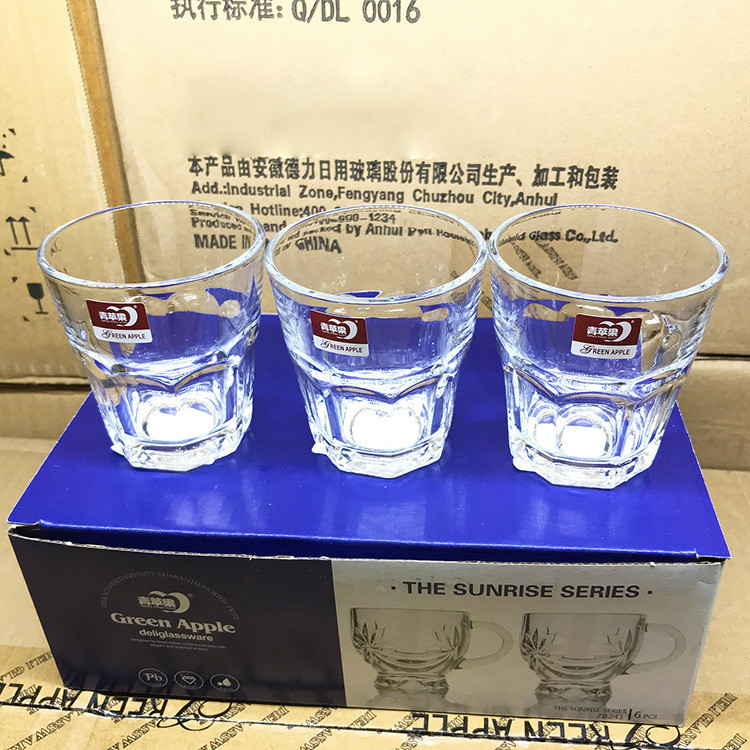 Green apple glass cup high transparency whiskey cup 150ml household cup wine cup