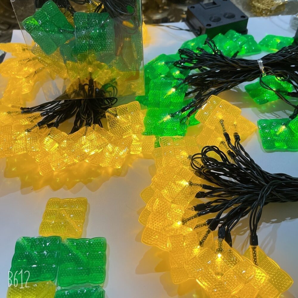 Ketupat eid led New cross-border LED square Malay rice dumpling string outdoor waterproof battery box