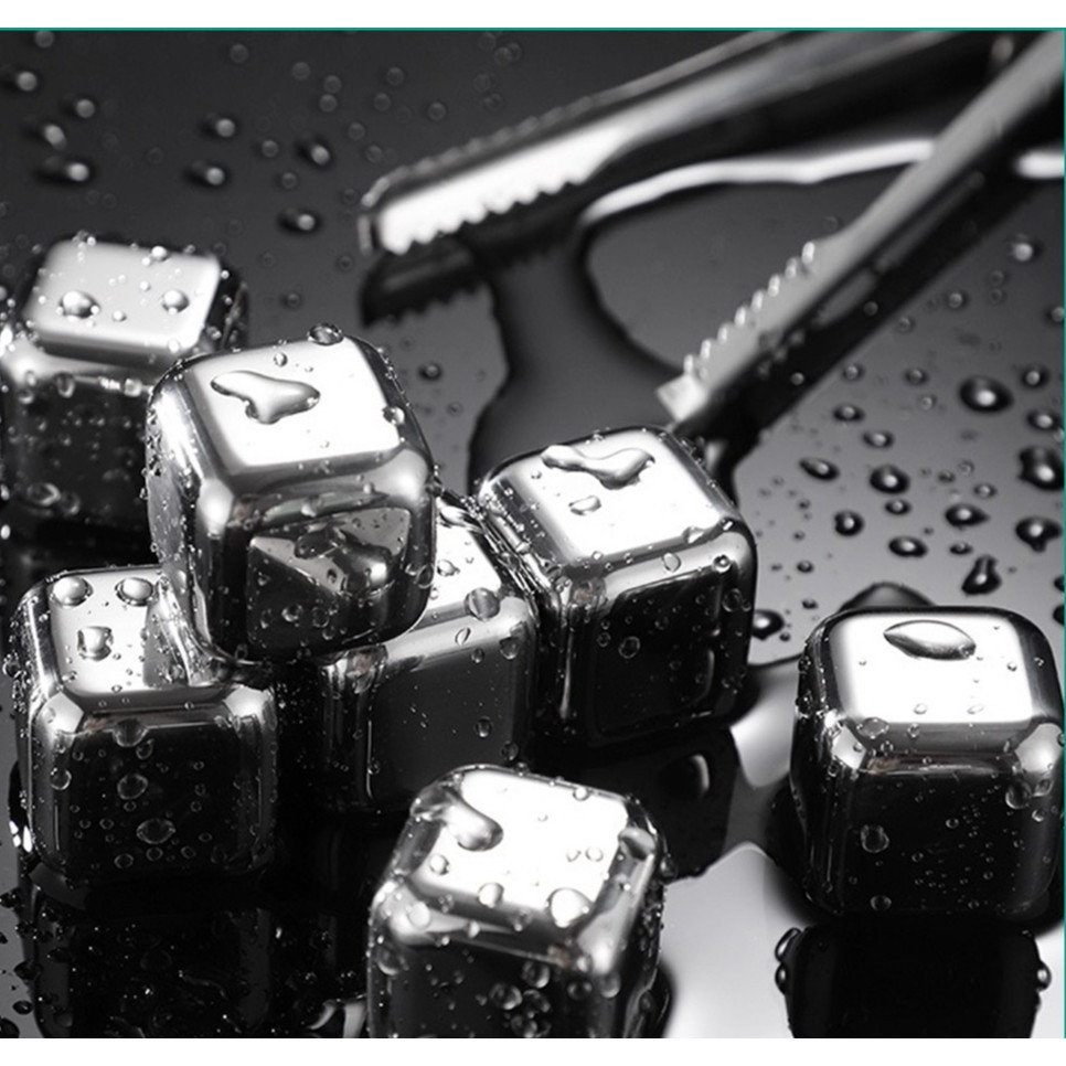 Stainless Steel Ice Cubes Reusable Chilling Stones for Whiskey Wine Drink Cold stainless steel ice cubes