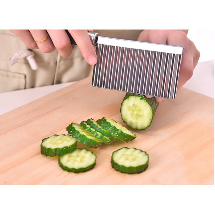 Quality Stainless Steel Potato Chip Vegetable Crinkle Wavy Cutter Slicer