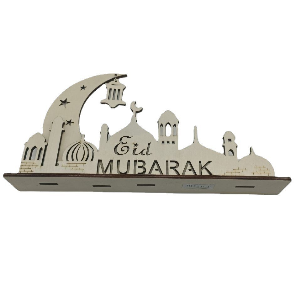New Wooden Moon Star DIY Wooden Crafts Home Decoration Gift Ornaments EID MUBARAK