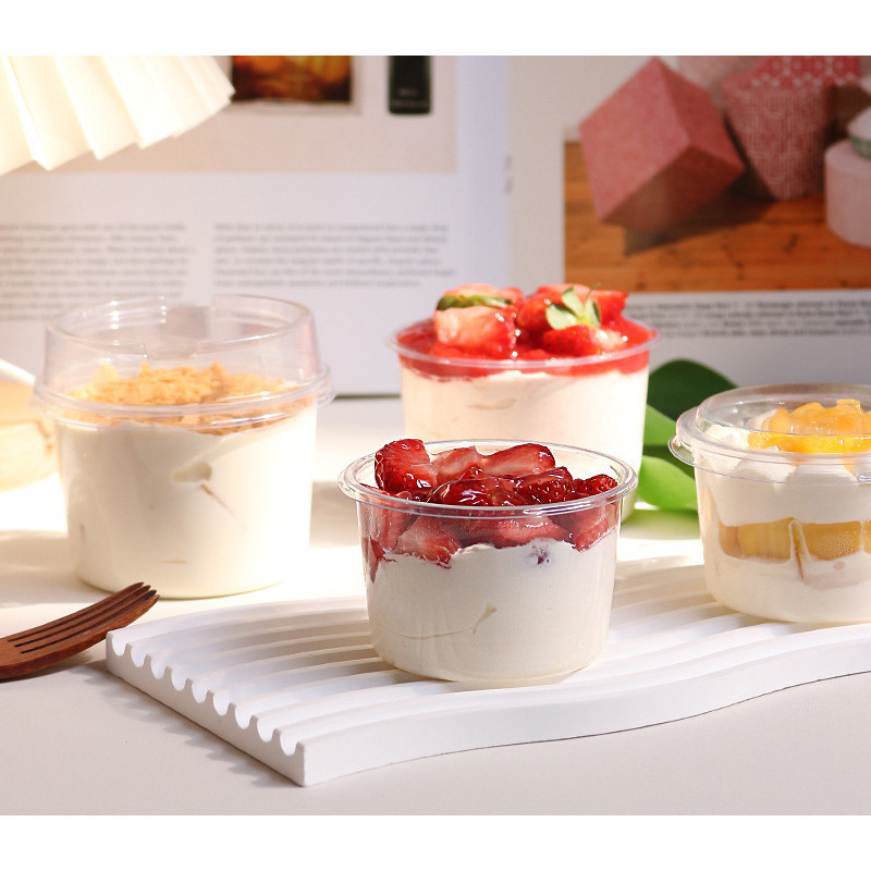 Disposable Pudding Cup / Jelly Mousse Tiramisu Cup With Lid / Transparent Plastic Dessert Cup Cake / Ice Cream Cup