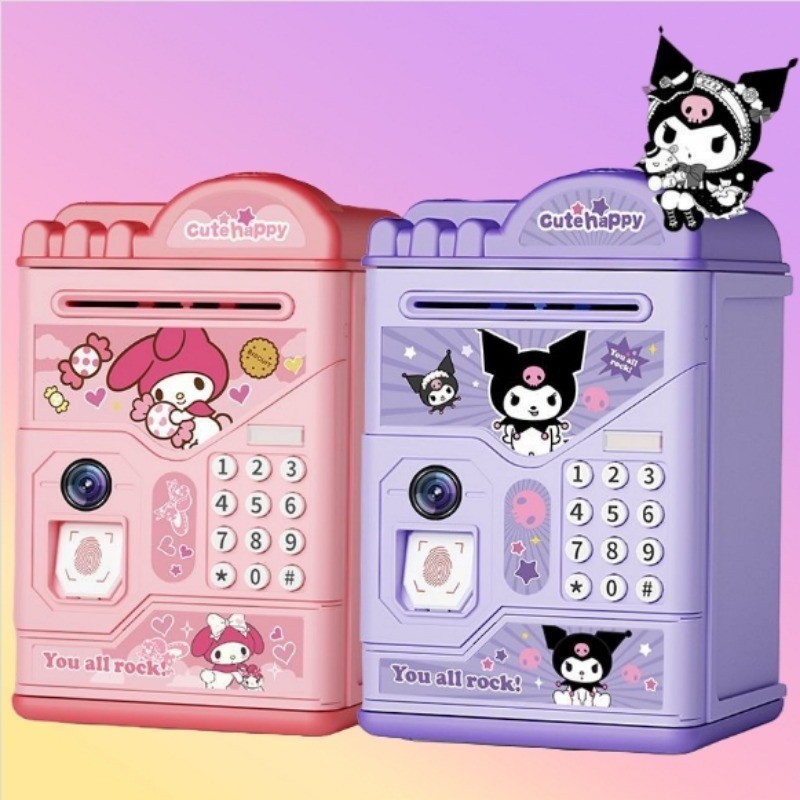 Sanrio Kuromi Children's Bank Password Box Cinnamoroll My Melody Kawaii Anime High Beauty Cartoon Piggy Bank