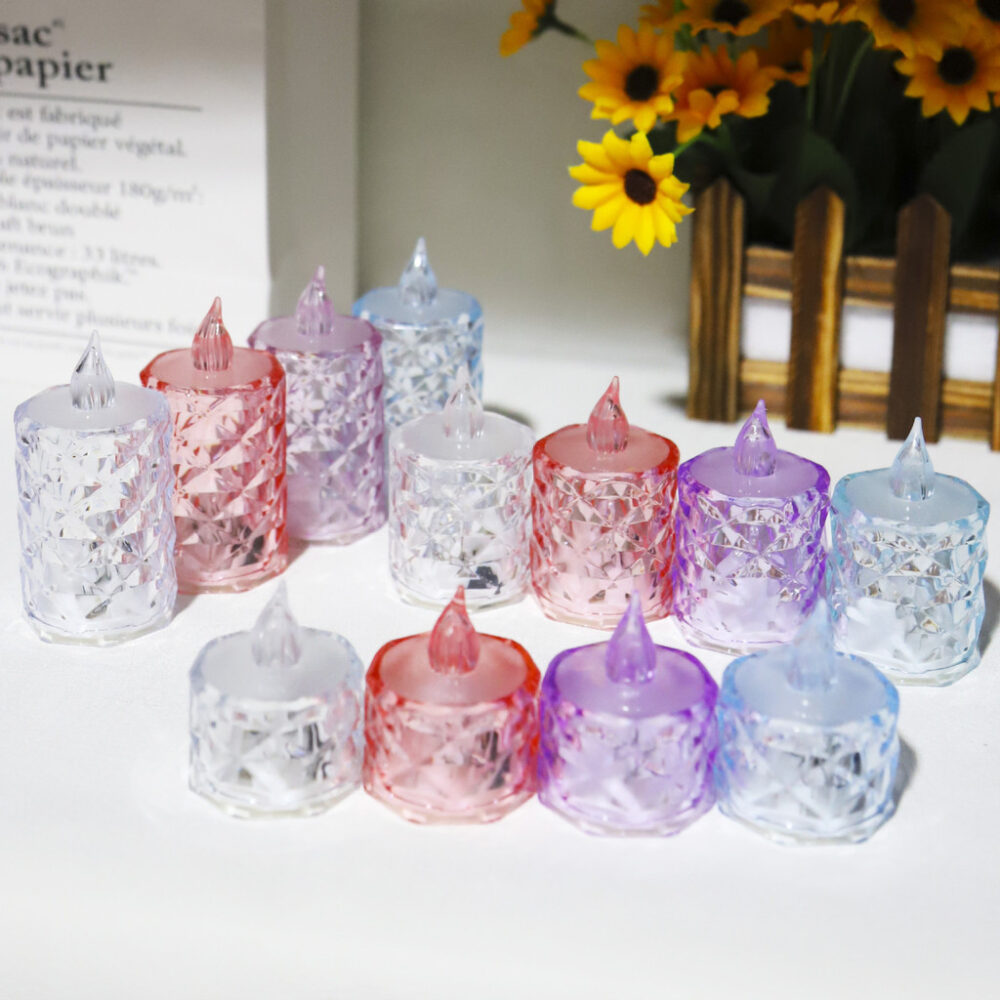 led electronic candle light mini crystal candle holder night light creative birthday proposal atmosphere - Image 3