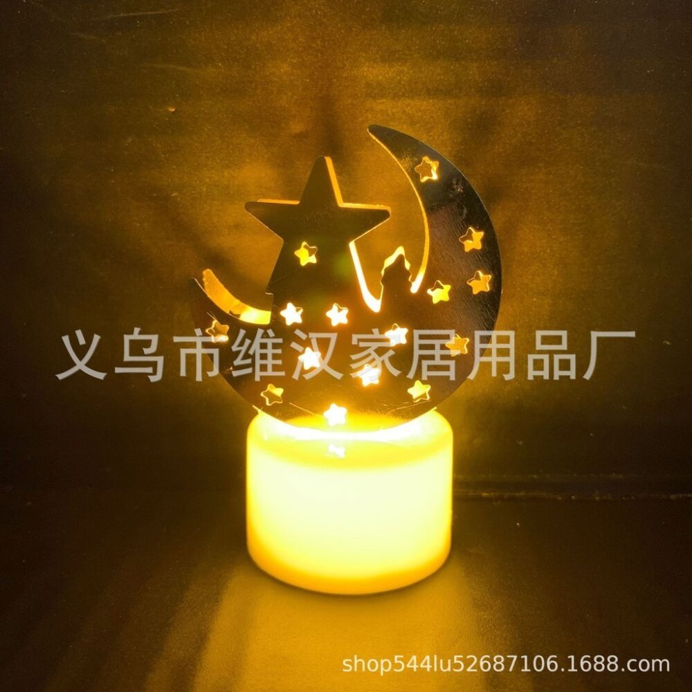 Star Moon Festival Atmosphere Decoration Gold-plated Iron Art LED Electronic Candle Light Night Light - Image 9